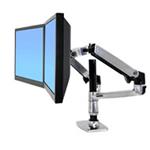 ERGOTRON LX REDESIGN DUAL ARM, POLE MOUNT, Pro 2 LCD, nebo 1LCD a NOTEBOOK, Polished Aluminum