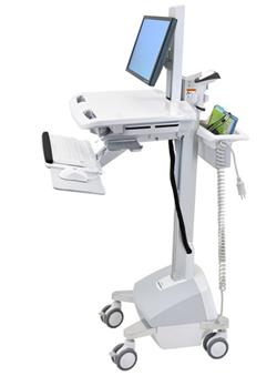 ERGOTRON StyleView® Cart with LCD Pivot, LiFe Powered, pojízdný vozík s napájením, držák pro LCD, klávesnice, scanner