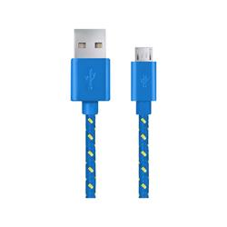 Esperanza EB175BY kabel Micro USB 2.0 A-B M/M, opetený, 1.0m, modrý