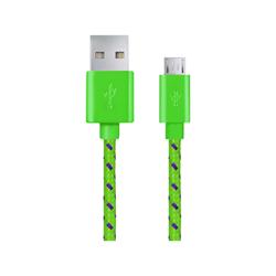 Esperanza EB175GP Kabel Micro USB 2.0 A-B M/M, opetený, 1.0m, zelený