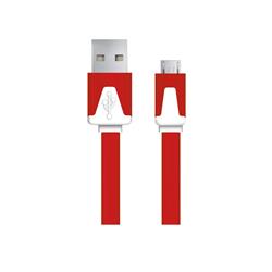 Esperanza EB183R kabel Micro USB 2.0 A-B M/M 1.0m, plochý, červený