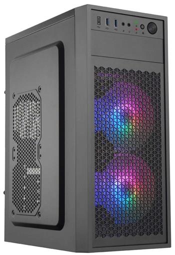 EUROCASE MidT ML N6-530B ARGB / bez zdroje / 2x USB 3.0 / USB-C / černá