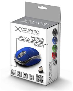 Extreme XM105B HARRIER Bezdrátová optická myš, 2.4GHz, 1000 DPI, modrá