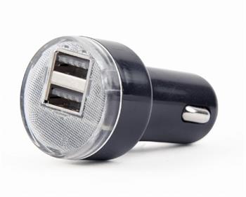 GEMBIRD 2portová USB nabíječka do auta, 2,1A černá