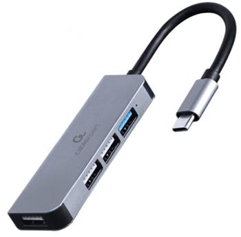 GEMBIRD 4portový USB hub s konektorem typu C – 1× USB 3.1 + 3× USB 2.0