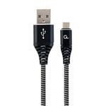 GEMBIRD CABLEXPERT Kabel USB 2.0 AM na MicroUSB (AM/BM), 1m, opletený, černo-bílý, blister, PREMIUM QUALITY