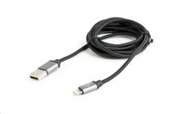 GEMBIRD CABLEXPERT Kabel USB 2.0 Lightning (IP5 a vyšší) nabíjecí a synchronizační kabel, opletený, 1,8m, černý, bliste