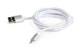 GEMBIRD CABLEXPERT Kabel USB 2.0 Lightning (IP5 a vyšší) nabíjecí a synchronizační kabel, opletený, 1,8m, stříbrný, bli