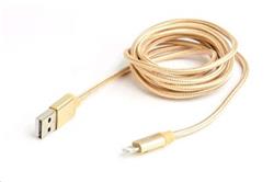 GEMBIRD CABLEXPERT Kabel USB 2.0 Lightning (IP5 a vyšší) nabíjecí a synchronizační kabel, opletený, 1,8m, zlatý, bliste