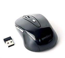 GEMBIRD Myš MUSW-6B-01, černá, bezdrátová, USB nano receiver
