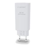 GEMBIRD, Nabíječka USB, 1x USB + 1x USB-C port PD, 65W, černá