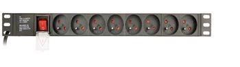 GEMBIRD Power distribution unit PDU 8 French sockets 1U 16A Schuko plu