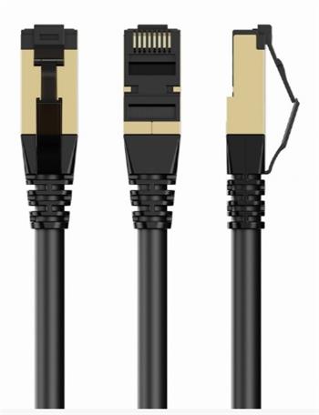 GEMBIRD PP8-LSZHCU-BK-10M – S/FTP Cat. 8 LSZH propojovací kabel, černý, 10 m