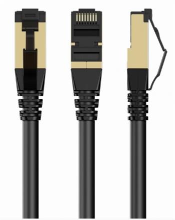 GEMBIRD PP8-LSZHCU-BK-15M – S/FTP Cat. 8 LSZH propojovací kabel, černý, 15 m