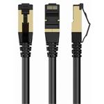 GEMBIRD PP8-LSZHCU-BK-1M – S/FTP Cat. 8 patch kabel s LSZH pláštěm, černý, 1 m