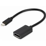 GEMBIRD USB Type-C na DisplayPort adaptér kabel 4K, 15 cm, černý