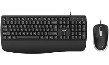 GENIUS KM-123/ Drátový set/ Ergo předložka/ Copilot/ USB/ černá/ CZ+SK layout