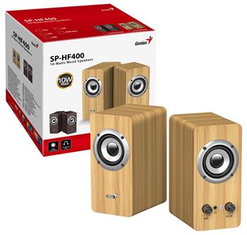 GENIUS repro SP-HF400 Pine Wood/ 2.0/ 10W/ dřevěné/ barva světlé dřevo