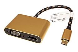 GOLD multiport adaptér USB C(M) -> HDMI A(F), VGA(F), 4K@60Hz