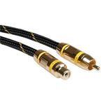 Gold prodlužovací kabel cinch(M) - cinch(F), žluté konektory, 2,5m