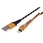 GOLD USB 2.0 kabel, USB A(M) - Lightning (M), s opěrkou, 1m