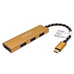 GOLD USB SuperSpeed 5Gbps (USB 3.0) Hub, USB C(M) - 4x USB3.0 A(F)