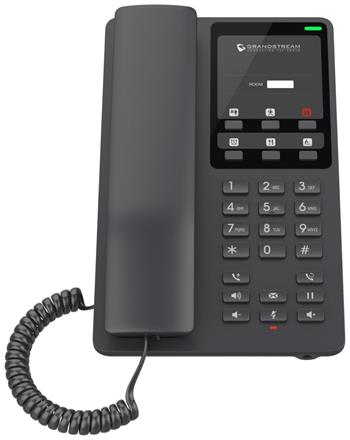 Grandstream GHP621 hotelový VoIP telefon, 2 linky, 2 SIP účty, PoE, 1x RJ45, HD Audio, 3 cestná konference, černý