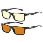 GUNNAR kancelářske/herní brýle 2-PACK VERTEX ONYX * jantarová + jantarová MAX skla* BLF 65 + 98 * GUNNAR focus + pouzdr