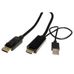 HDMI -> DisplayPort kabel, HDMI A(M) -> DP(M), 4K@60Hz, 2m