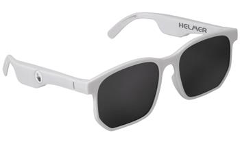 HELMER chytré brýle SG 12/ polarizační/ dotykové/ UV 400/ Bluetooth/ repro/ sluchátka/ mikrofon/ bílé