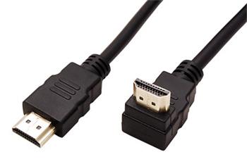 High Speed HDMI kabel s Ethernetem, HDMI M - HDMI M, 1m, zlacené konektory, 1x lomený nahoru
