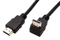 High Speed HDMI kabel s Ethernetem, HDMI M - HDMI M, 3m, zlacené konektory, 1x lomený nahoru