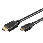 High Speed HDMI kabel s Ethernetem, HDMI M - miniHDMI M, 1,5m, zlacené konektory