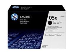 HP 05X Black 2-pack LJ Toner Cart, 2 x 6 500 str, CE505XD