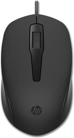 HP 150 Mouse/Kancelářská/Optická/1 600 DPI/Drátová USB/Černá