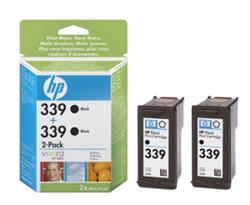 HP 339 Black Ink Cart 2-pack, 2 x 21 ml, C9504EE