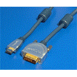 HQ OFC DVI-HDMI kabel, DVI-D(M) - HDMI M, s ferity, 7,5m