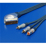 HQ OFC Kabel SCART (M) - 3x Cinch (M), RGB video, 1m