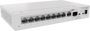 Huawei S110-8P2ST Switch (8*10/100/1000BASE-T ports, PoE+, 1*GE SFP port, 1*10/100/1000BASE-T port, AC power, power ada