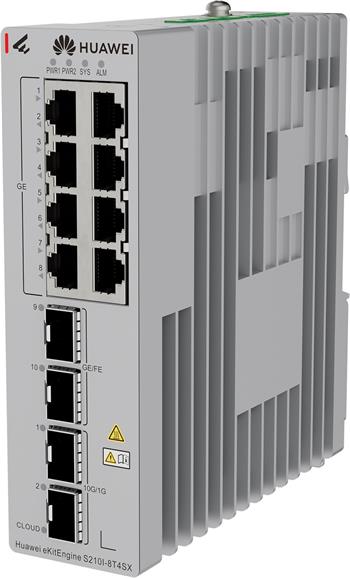 Huawei S210I-8T4SX Gigabitový smart průmyslový switch, 2x SFP, 2x SFP+, redundantní napájení
