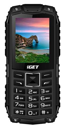 iGET Defender D10 Black - vodotěsný odolný telefon IP68, DualSIM, 2500 mAh, BT, svítilna, FM, MP3