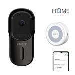 iGET HOME Doorbell DS1 Black + CHS1 White - WiFi bateriový videozvonek, set s reproduktorem, CZ app