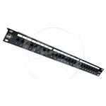 Solarix Patch panel 24 x RJ45 CAT5e UTP s vyvazovací lištou černý 1U