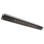 Solarix Patch panel 16 x RJ45 CAT5e STP černý 1U