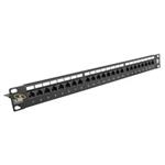 Solarix Patch panel 24 x RJ45 CAT6 UTP s vyvaz. lištou černý 1U