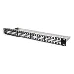 Digitus Modular Patch Panel, stíněný 48 portů, štítkové pole, 1U, montáž do stojanu, barva černá RAL 9005