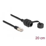 Delock Kabel ze zástrčkového konektoru RJ50 na zásuvkový konektor RJ50 pro vestavné aplikace, s těsnicí krytkou dle IP6