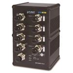 Planet ISW-800T-M12 vodotěsný průmyslový switch, 8x 10/100Mbps M12, ESD, DIN, IP67, -40~75°C, 12-48VDC