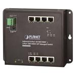 Planet WGS-4215-8T2S plochý L4 switch, 8x1Gb, 2x1Gb SFP, 12-48VDC/24VAC, -40~75°C, IP30, fanless