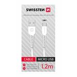 SWISSTEN DATOVÝ KABEL USB/MICRO USB BÍLÝ 1,2M (SAMOPRODAVAČ)